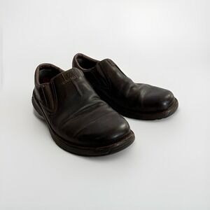 MERRELL Realm Moc Men's Size 9 Slip-On Casual Shoes Dark Brown Leather